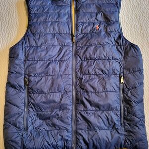 Blue Quilted Vest with Logo